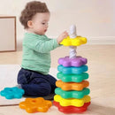 Montessori Rotating Rainbow Tower Baby stacking Puzzle Toys Children