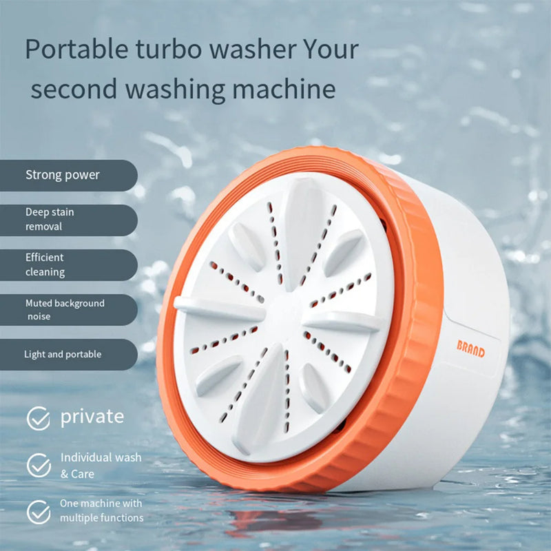 Mini Washing Machine Portable USB Rotating Turbo Fruit Ultrasonic