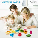 Children's Wooden Category Stack Toy Education Color Shape Classification Instrument Puzzle Toys