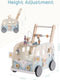 Wooden Baby Walker Baby Push Along Activity Walkers with Wheels Multifunctional