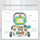 Music Baby Walker with Drawing Board Standing Toddler Trolley Walking Practice AntiRollover