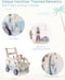 Wooden Baby Walker Baby Push Along Activity Walkers with Wheels Multifunctional