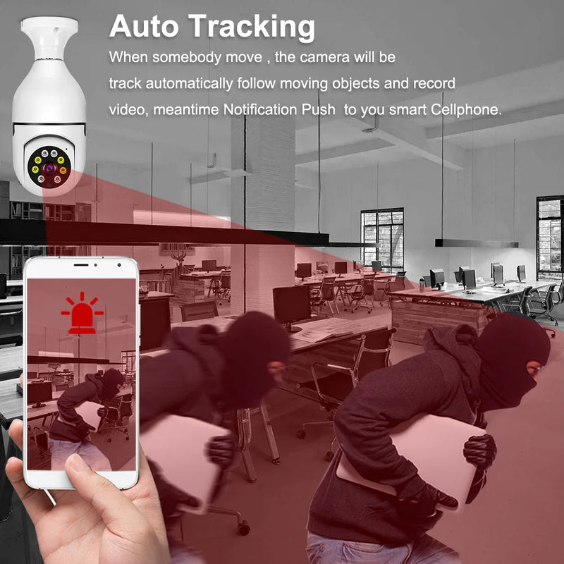 Saikiot Bulb Camera WIFI 2MP 4MP V380Pro Bulb Light Camera 360 E27
