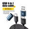 2 In 2 USB Fast Charging Cable for Mobile Phone USB Type C Tablet Charging Cable