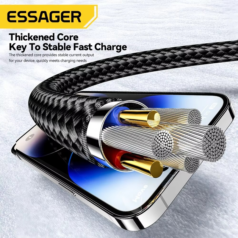 2 In 2 USB Fast Charging Cable for Mobile Phone USB Type C Tablet Charging Cable